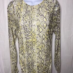 Forever 21 Grey and yellow snake print body con dress